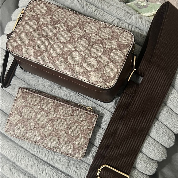Brown Patterned Women Bag Set - Picture 1 of 8